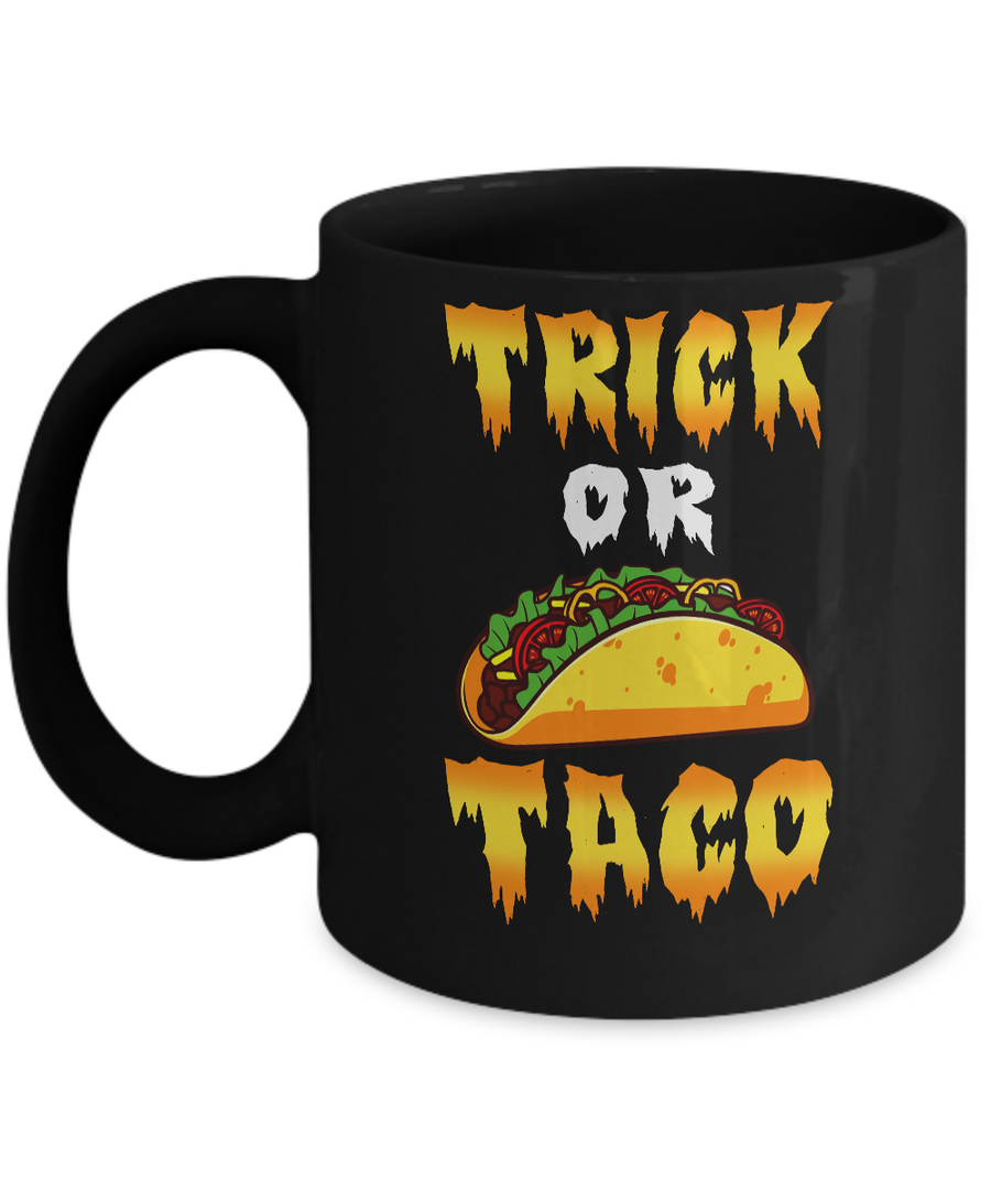Halloween Trick Or Tacos Halloween Trick Or Treat Mug-Coffee Mug-11oz Mug-Black