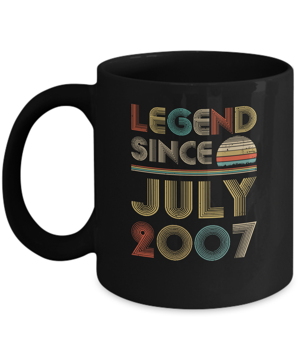Legend Since July 2007 Vintage 14th Birthday Gifts Mug-Coffee Mug-11oz Mug-Black
