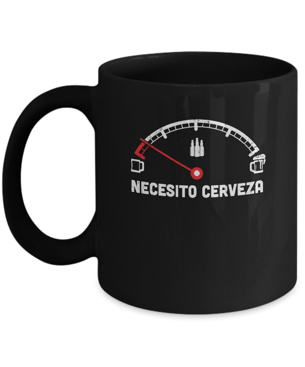 Funny Saying Cars Necesito Cerveza I Need Beer Mug-Coffee Mug-11oz Mug-Black