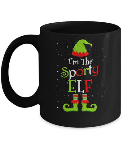 I'm The Sporty Elf Family Matching Funny Christmas Group Gift Mug-Coffee Mug-11oz Mug-Black