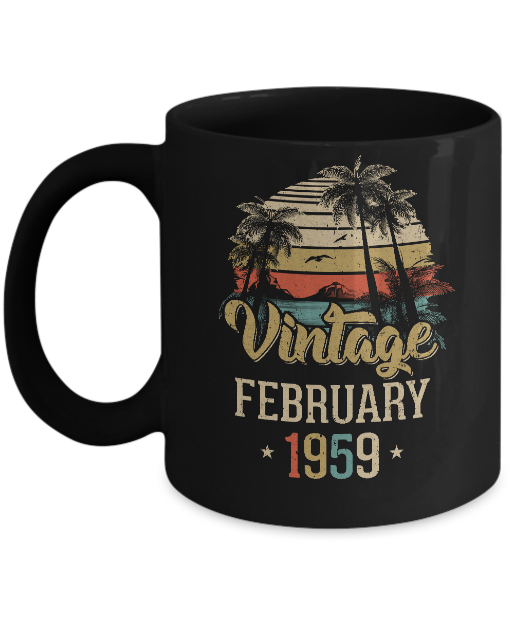 Retro Classic Vintage February 1959 63th Birthday Gift Mug