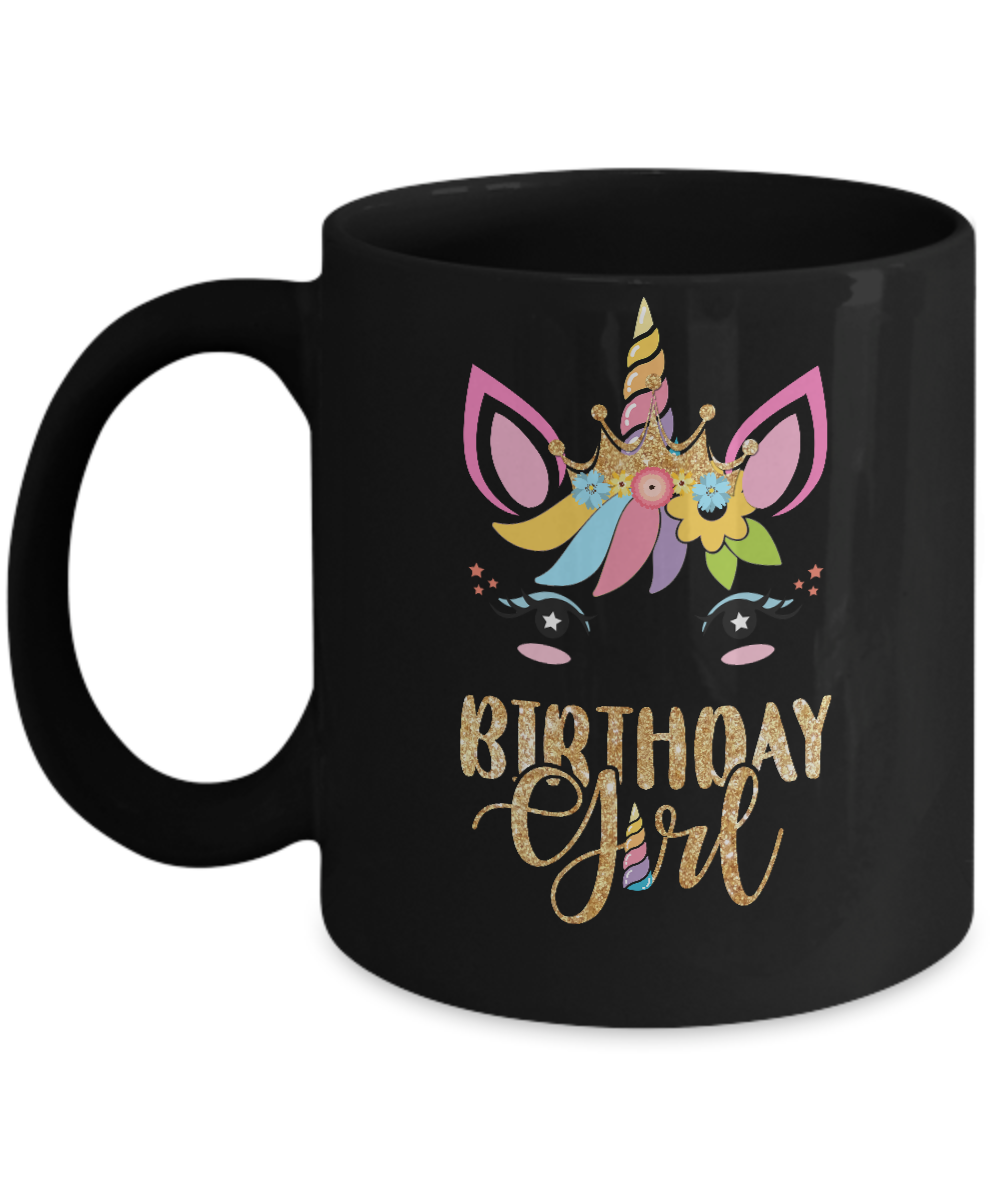Cute Unicorn Girl Daughter Birthday Gift Mug-Coffee Mug-11oz Mug-Black