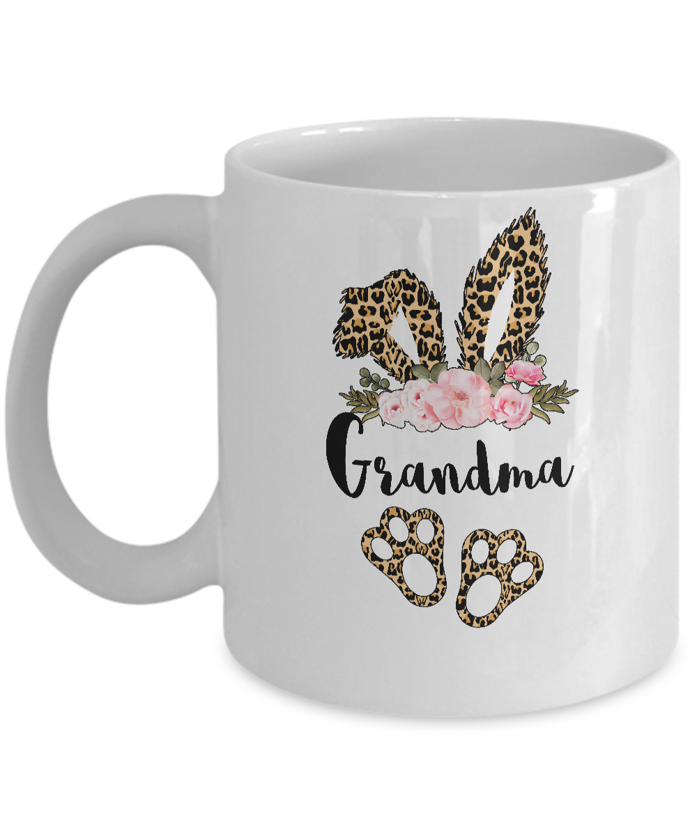 Flower Leopard Bunny Grandma Easter Day Women Gifts Mug