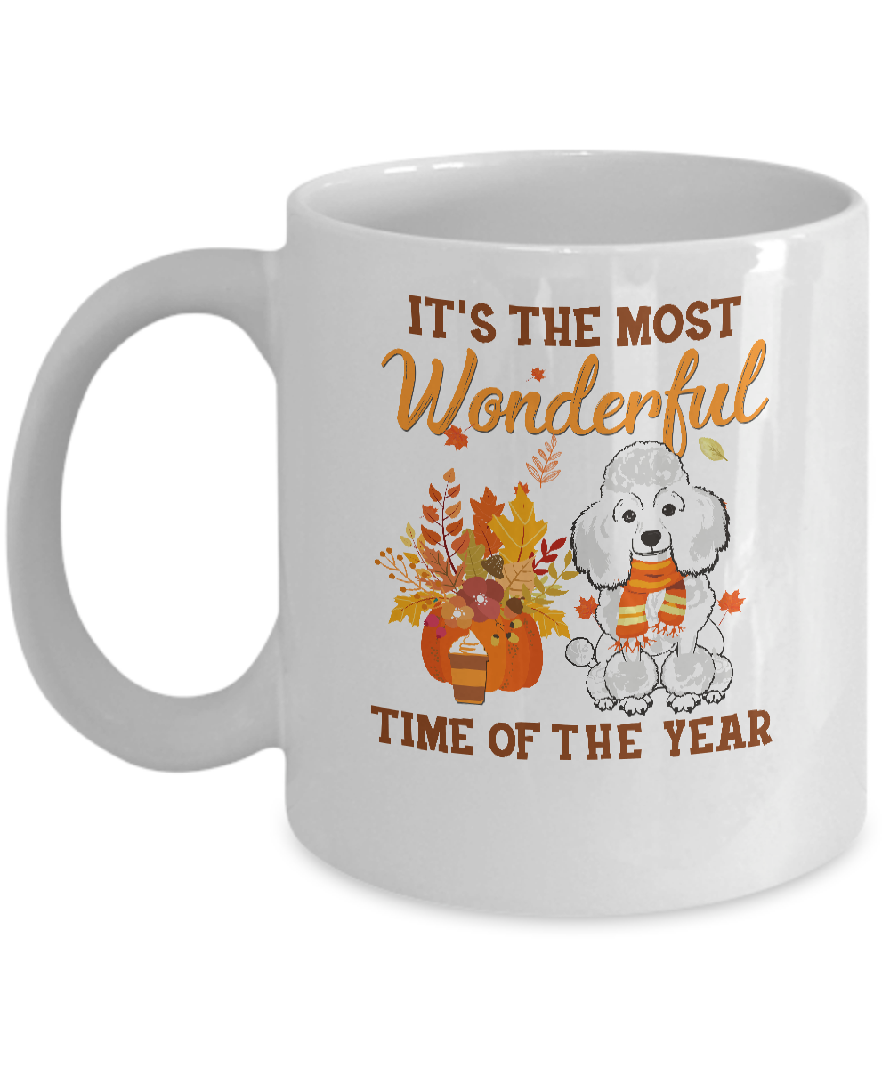 Poodle Autumn It's The Most Wonderful Time Of The Year Mug