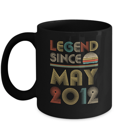 Legend Since May 2012 Vintage 9th Birthday Gifts Youth Mug-Coffee Mug-11oz Mug-Black