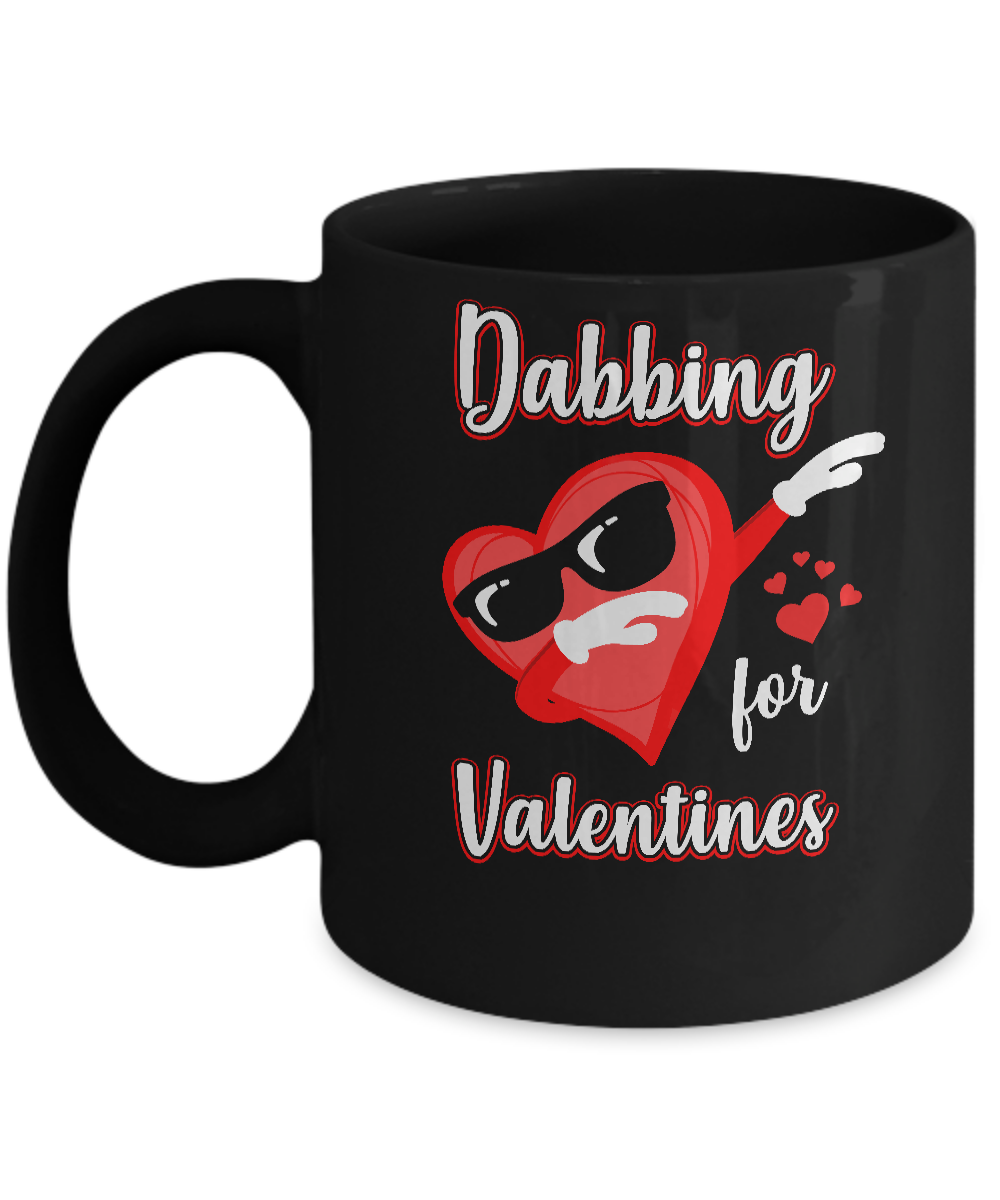 Dabbing For Valentines Day Cute Funny Heart Love Mug