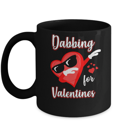 Dabbing For Valentines Day Cute Funny Heart Love Mug-Coffee Mug-11oz Mug-Black