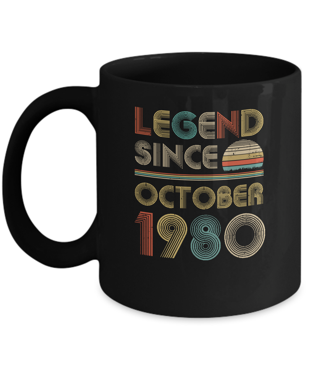 Legend Since October 1980 Vintage 41th Birthday Gifts Mug-Coffee Mug-11oz Mug-Black