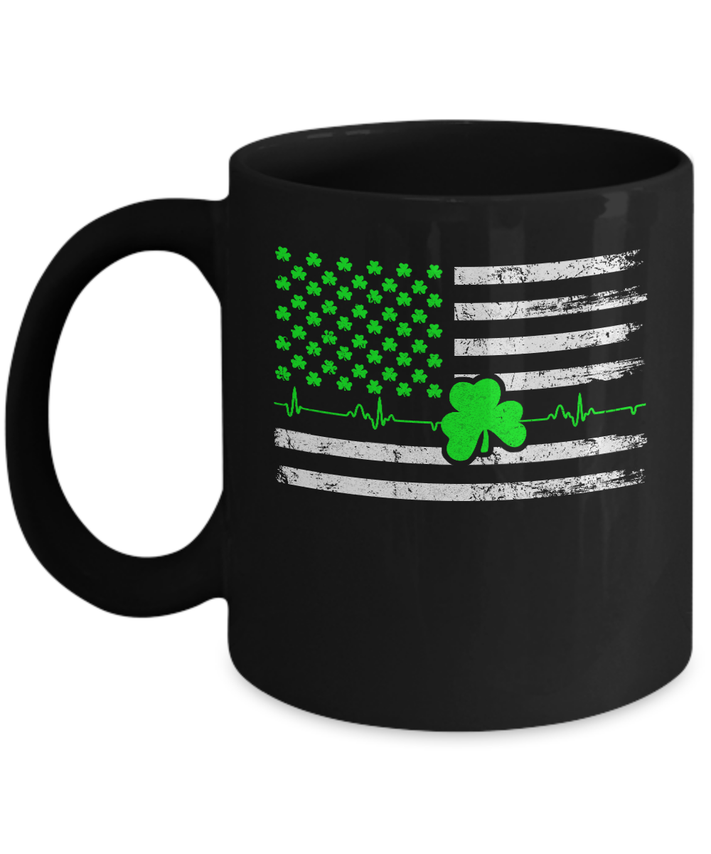St. Patrick's Day Irish American Flag Mug-Coffee Mug-11oz Mug-Black