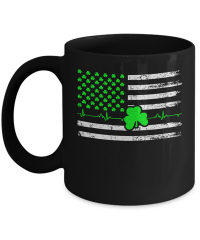 St. Patrick's Day Irish American Flag Mug-Coffee Mug-11oz Mug-Black