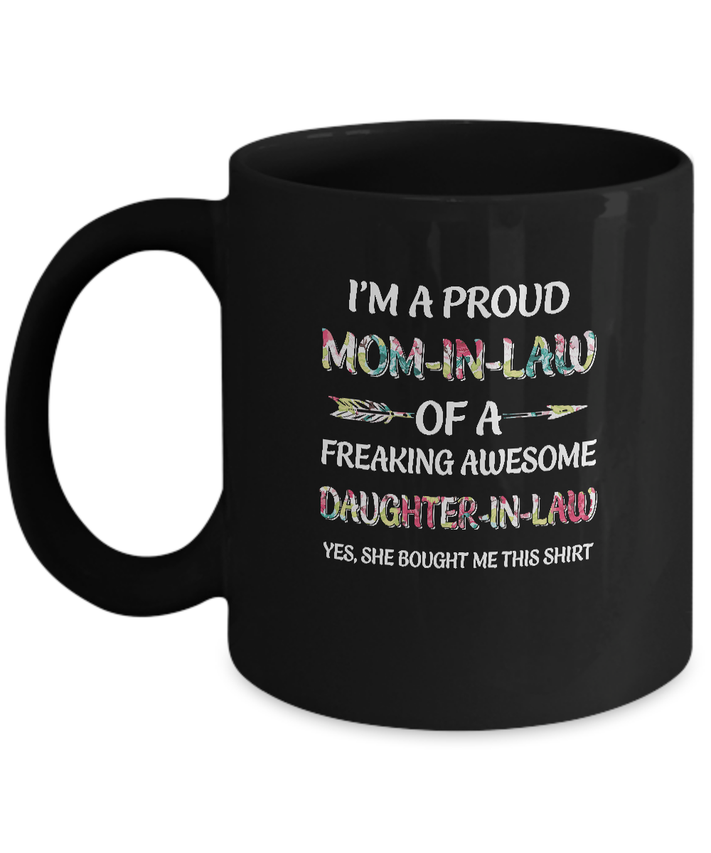 Proud Mom-In-Law Mother's Day Gift From A Daughter-In-Law Mug-Coffee Mug-11oz Mug-Black