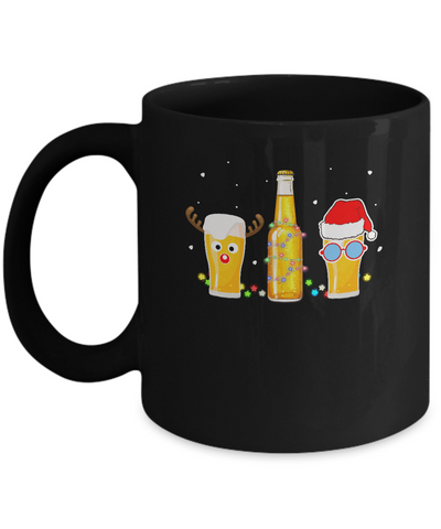Xmas Merry Christmas Drinking Beer Gift Mug-Coffee Mug-11oz Mug-Black