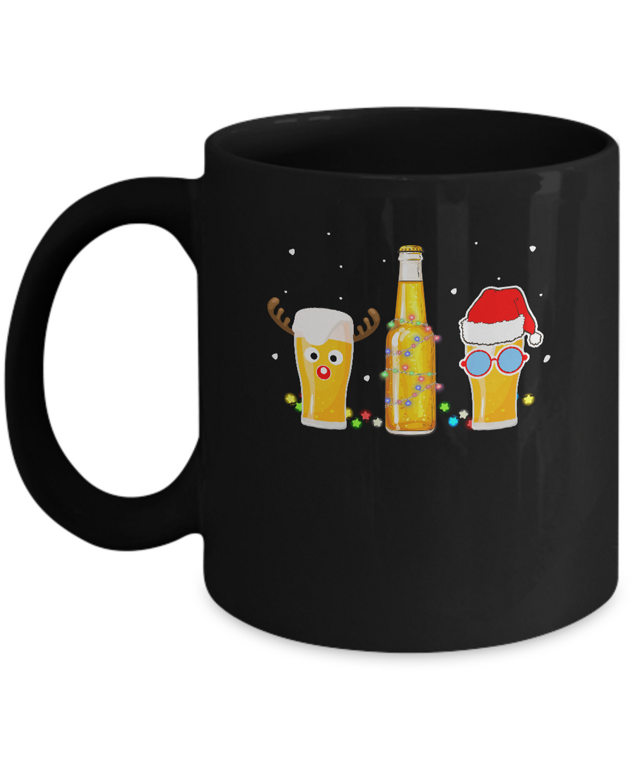 Xmas Merry Christmas Drinking Beer Gift Mug-Coffee Mug-11oz Mug-Black