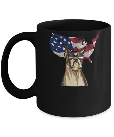 Funny Patriot Boxer Dog 4Th Of July American Flag Mug-Coffee Mug-11oz Mug-Black