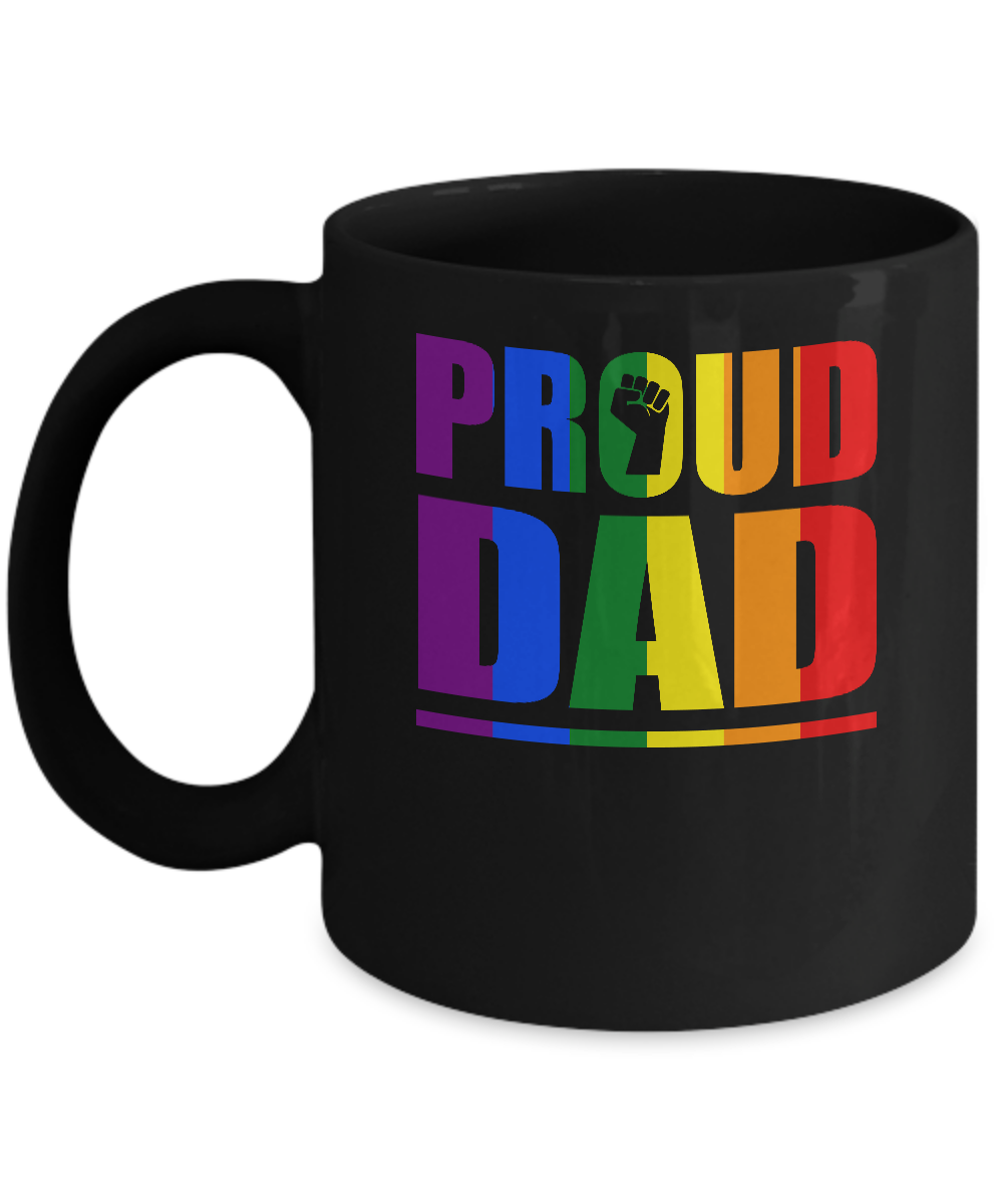 Proud Dad Gay Pride Month LGBT Mug-Coffee Mug-11oz Mug-Black