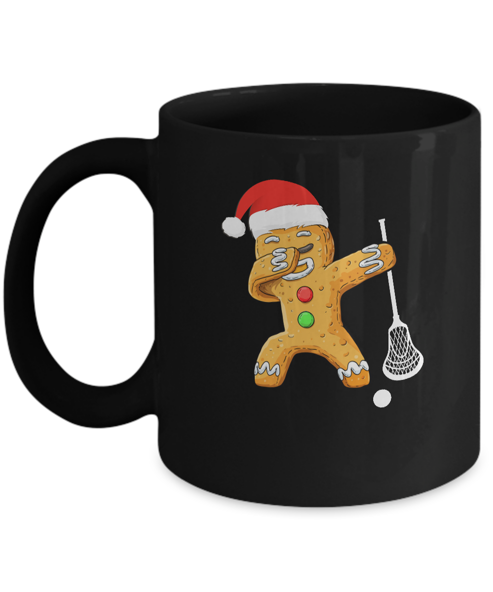 Dabbing Gingerbread Santa Lacrosse Christmas Pajama Gifts Mug