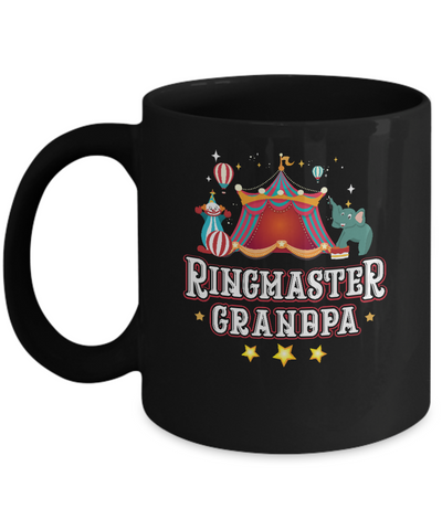 Ringmaster Grandpa Circus Carnival Children Party Mug-Coffee Mug-11oz Mug-Black