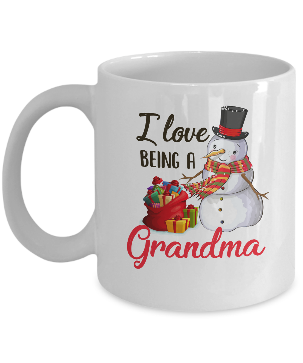 I Love Being A Grandma Snowman Gift For Christmas Day Mug