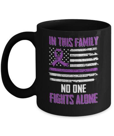 In This Family No One Fights Alone Pancreatic Cancer Mug-Coffee Mug-11oz Mug-Black