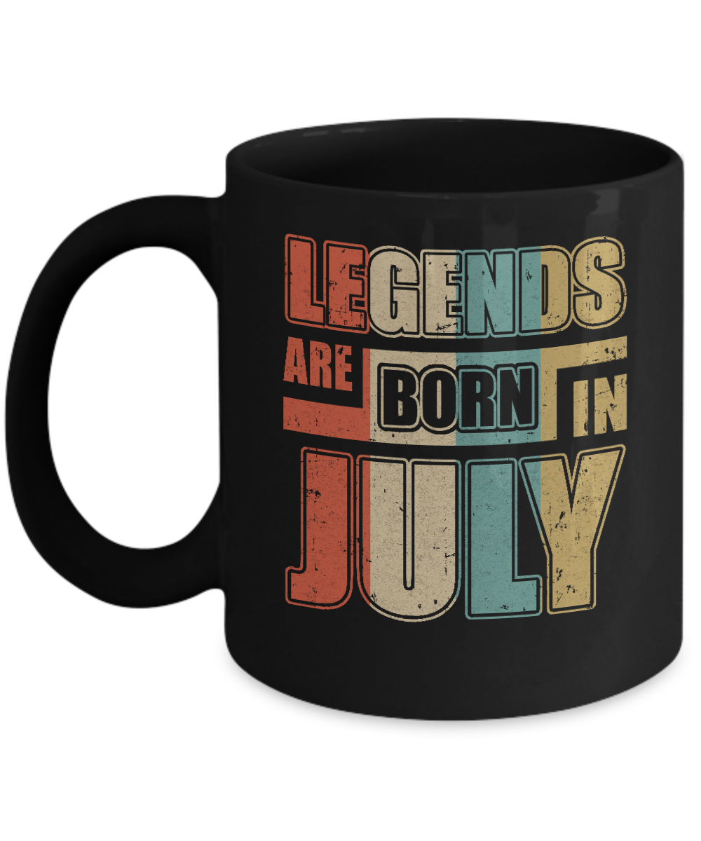 Classic Vintage Legends Are Born In July Birthday Mug-Coffee Mug-11oz Mug-Black