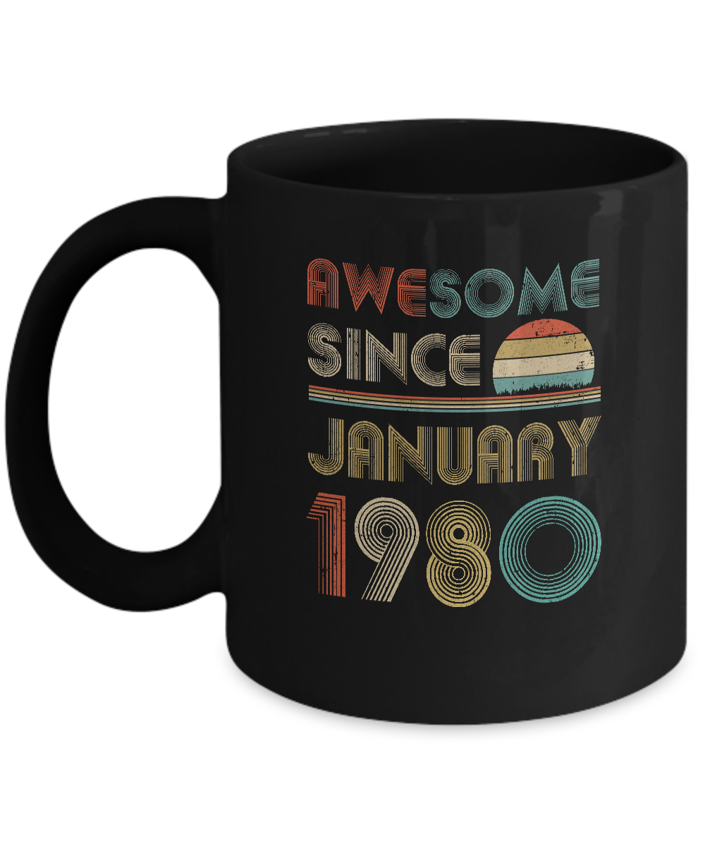 Awesome Since January 1980 Vintage 42th Birthday Gifts Mug
