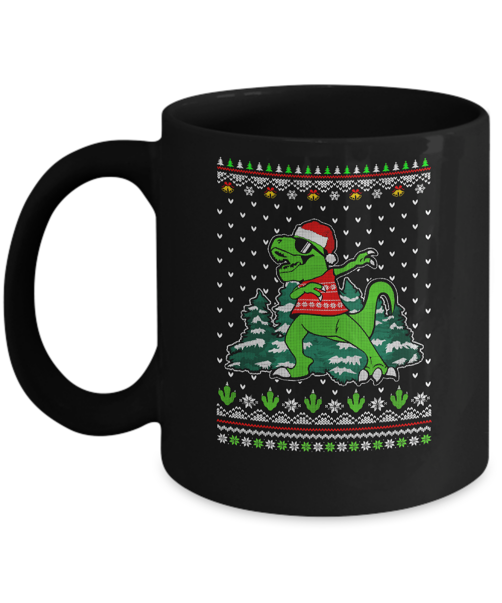 Funny Dab Dabbing Dinosaur Ugly Christmas Sweater Xmas Mug
