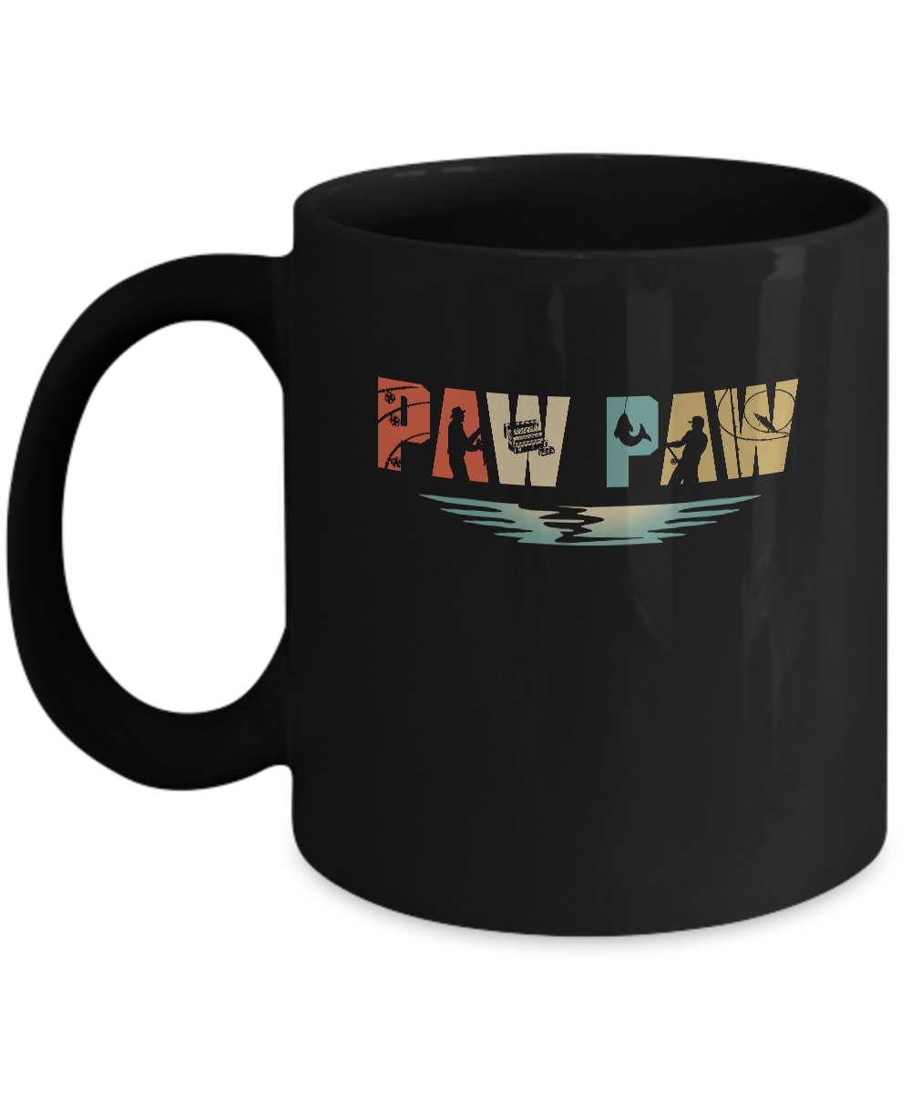 Vintage Fishing Paw Paw Father's Day Gift Mug-Coffee Mug-11oz Mug-Black