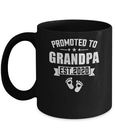 Promoted To Grandpa Est 2020 Fathers Day Gift Mug-Coffee Mug-11oz Mug-Black