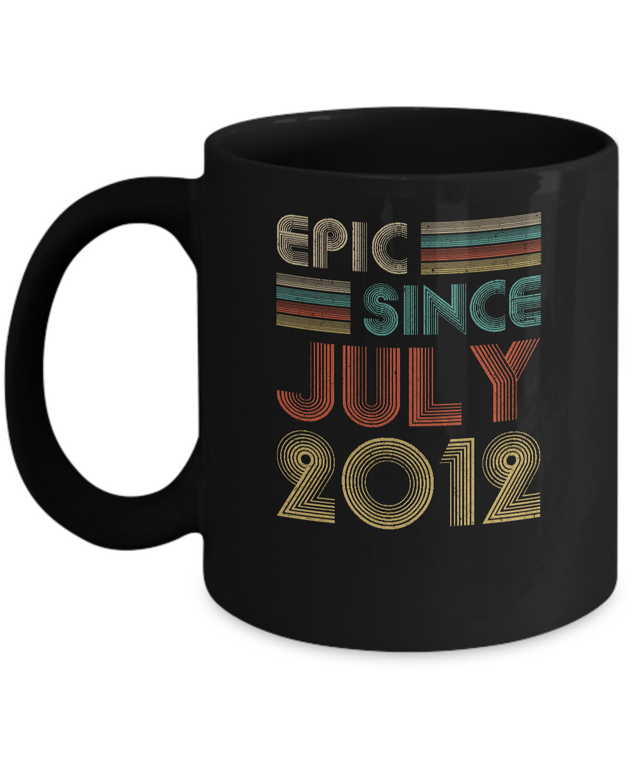 Epic Since July 2012 Vintage 9th Birthday Gifts Youth Mug-Coffee Mug-11oz Mug-Black
