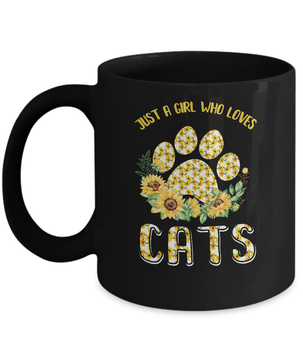 Just A Girl Who Loves Cats And Sunflowers Mug