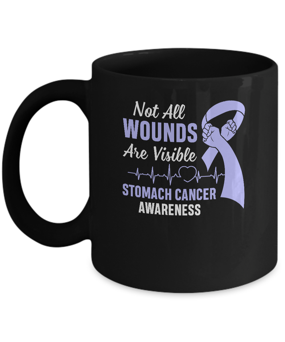 Stomach Cancer Awareness Not All Wounds Are Visible Mug-Coffee Mug-11oz Mug-Black