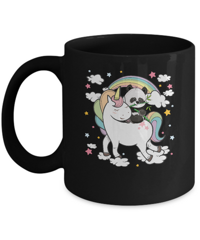 Panda Riding Unicorn Mug-Coffee Mug-11oz Mug-Black