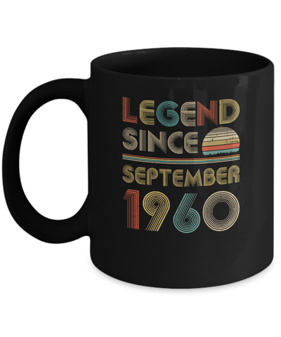Legend Since September 1960 Vintage 61th Birthday Gifts Mug-Coffee Mug-11oz Mug-Black