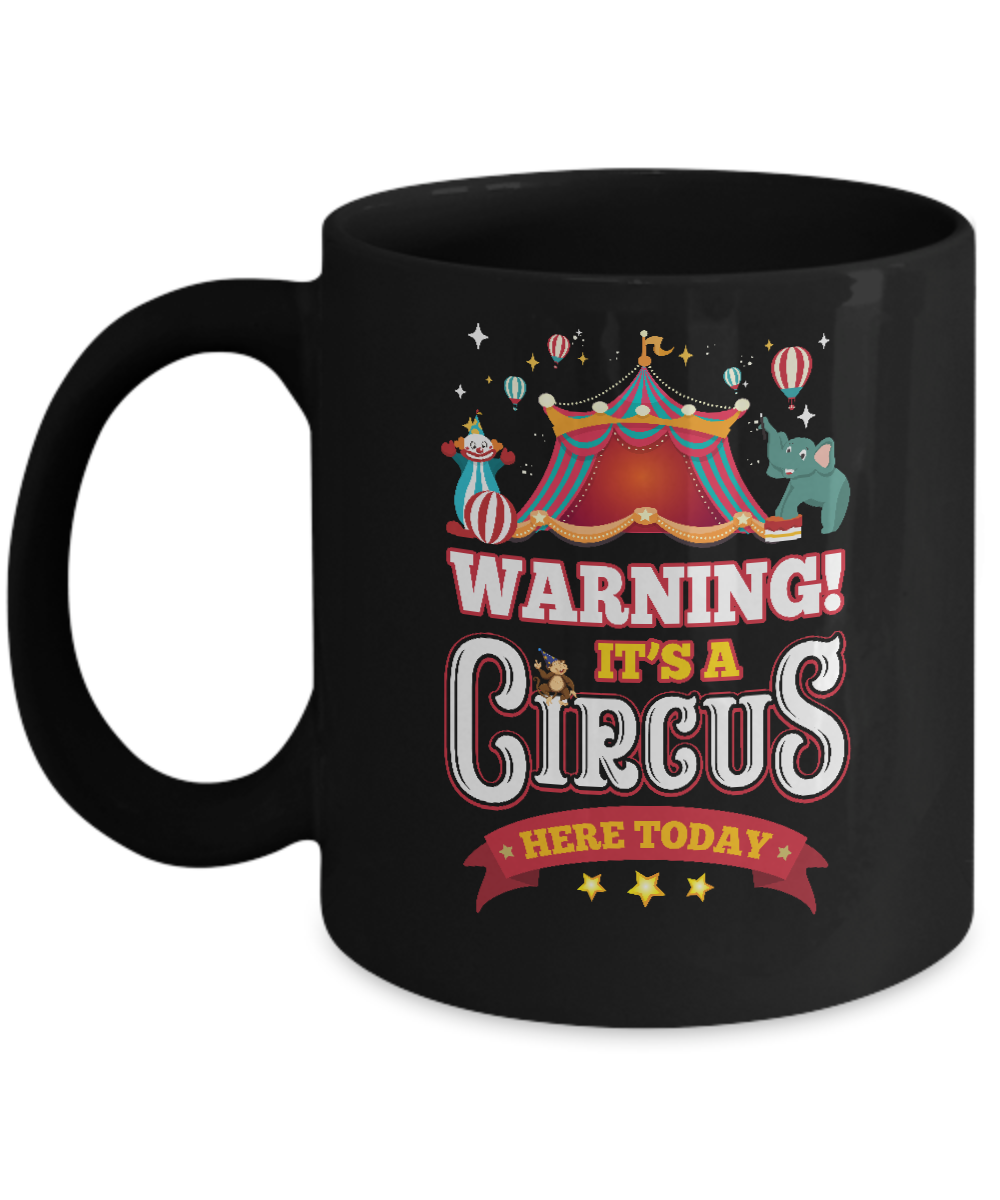 Circus Carnival Warning Birthday Children Party Mug-Coffee Mug-11oz Mug-Black