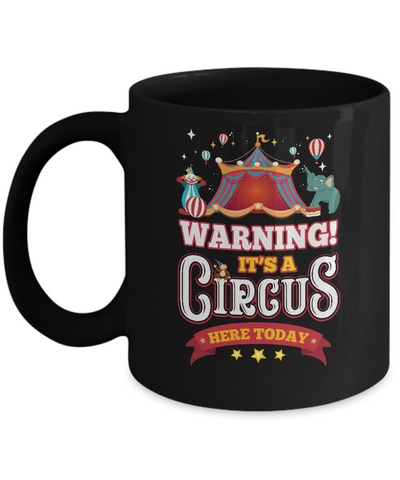 Circus Carnival Warning Birthday Children Party Mug-Coffee Mug-11oz Mug-Black