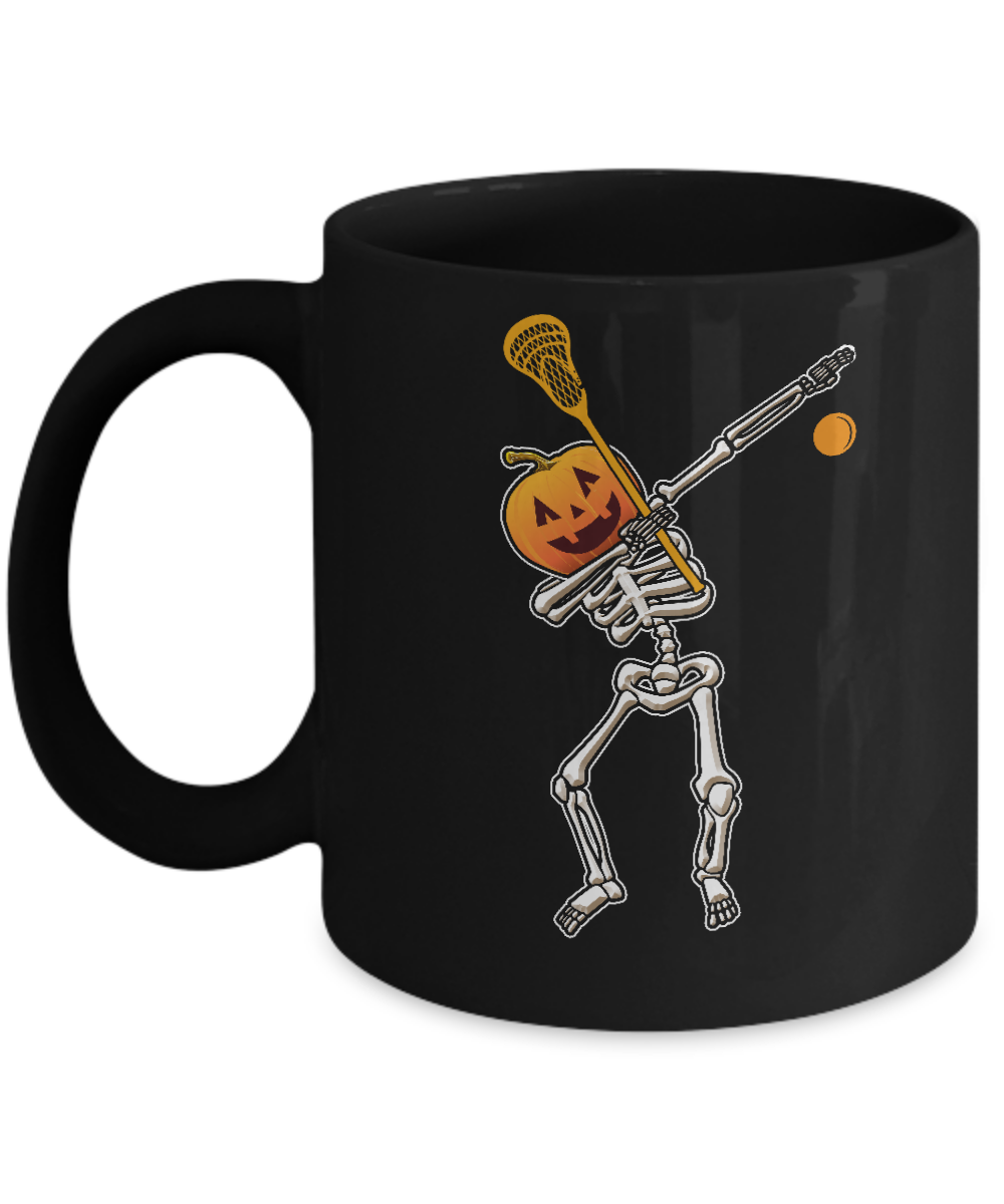 Halloween Dabbing Skeleton Lacrosse Mug