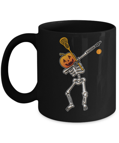 Halloween Dabbing Skeleton Lacrosse Mug-Coffee Mug-11oz Mug-Black