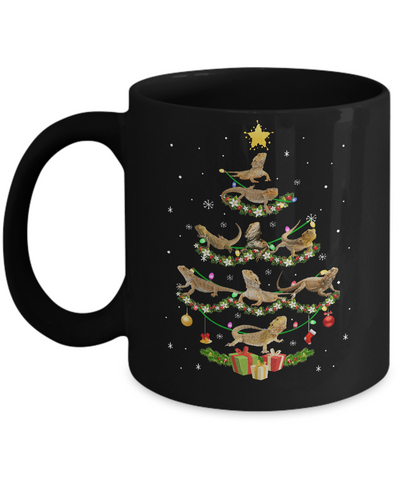 Bearded Dragon Christmas Tree Funny Reptile Lover Xmas Gifts Mug-Coffee Mug-11oz Mug-Black