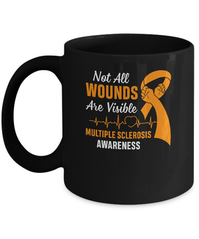 Multiple Sclerosis Awareness Not All Wounds Are Visible Mug-Coffee Mug-11oz Mug-Black