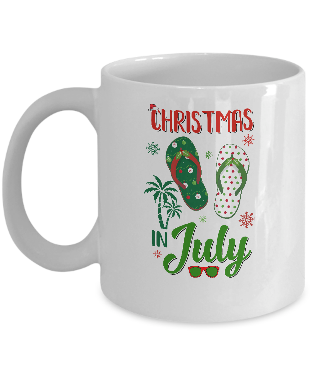 Summer Vacation Santa Flip Flops Christmas In July Mug