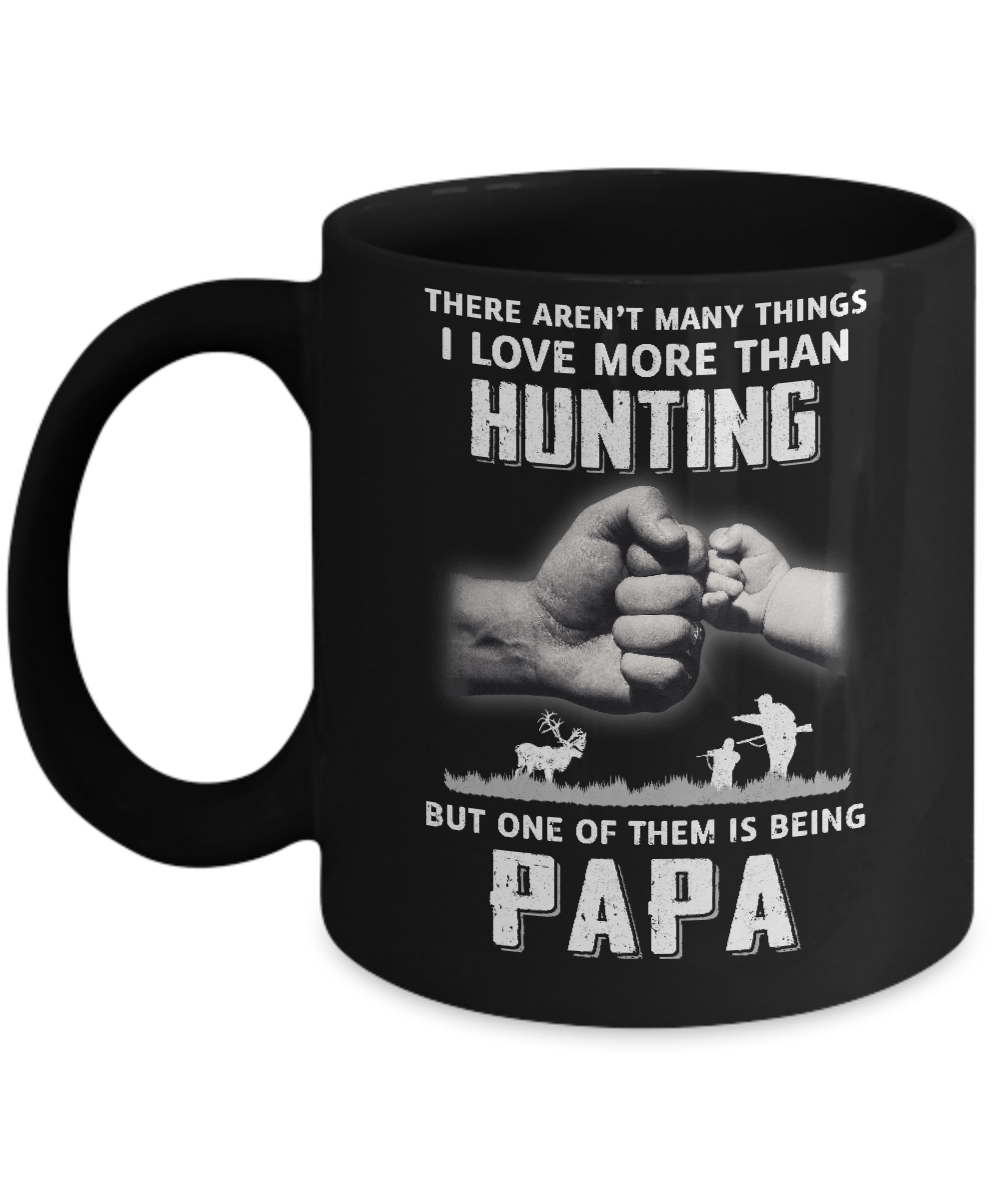 I Love More Than Hunting Being Papa Funny Fathers Day Mug-Coffee Mug-11oz Mug-Black