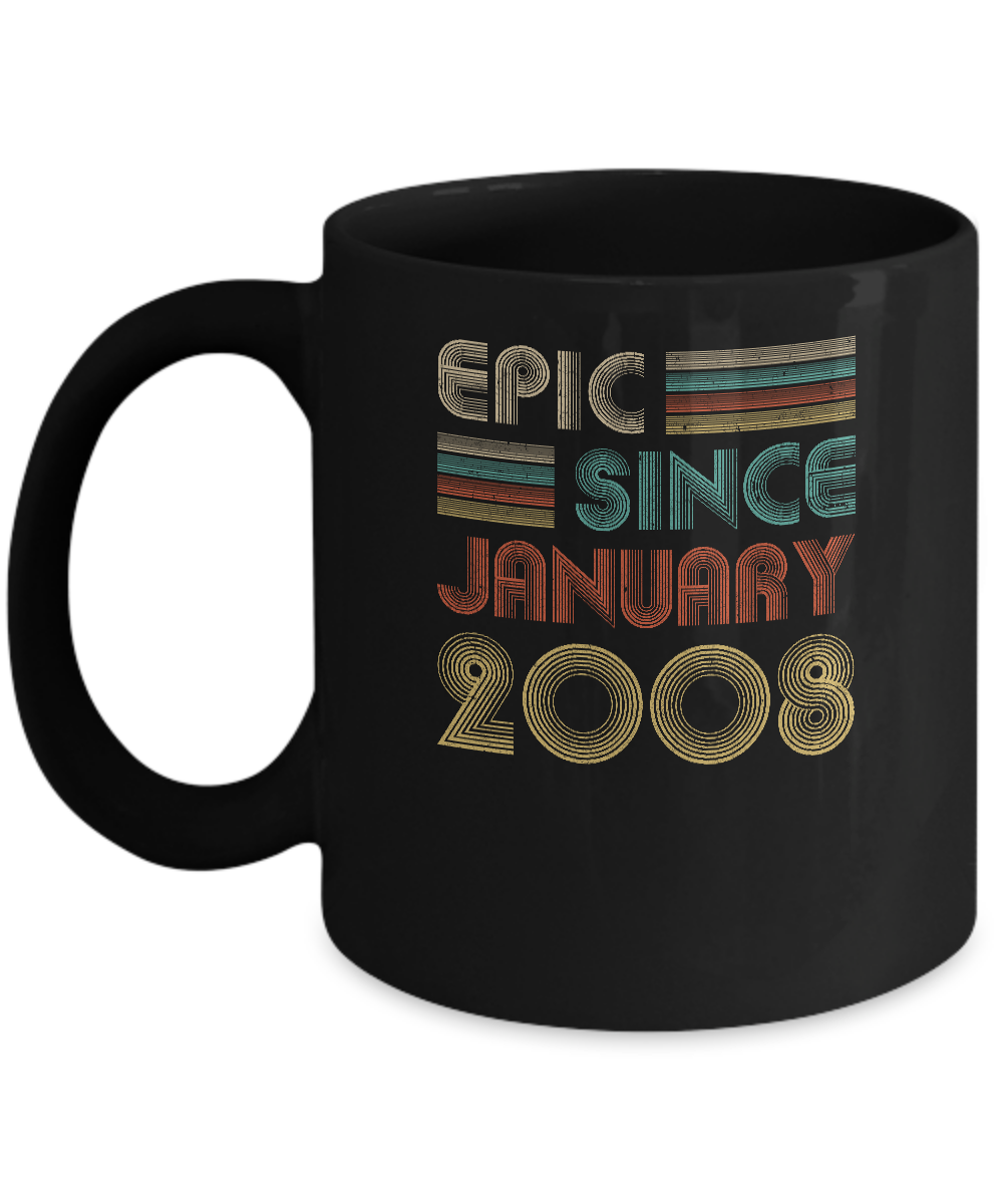 Epic Since January 2008 Vintage 14th Birthday Gifts Mug