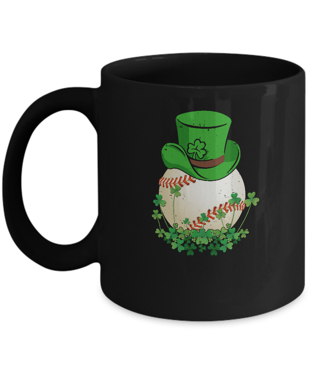 Shamrock Baseball Leprechaun St Patricks Day Mug-Coffee Mug-11oz Mug-Black