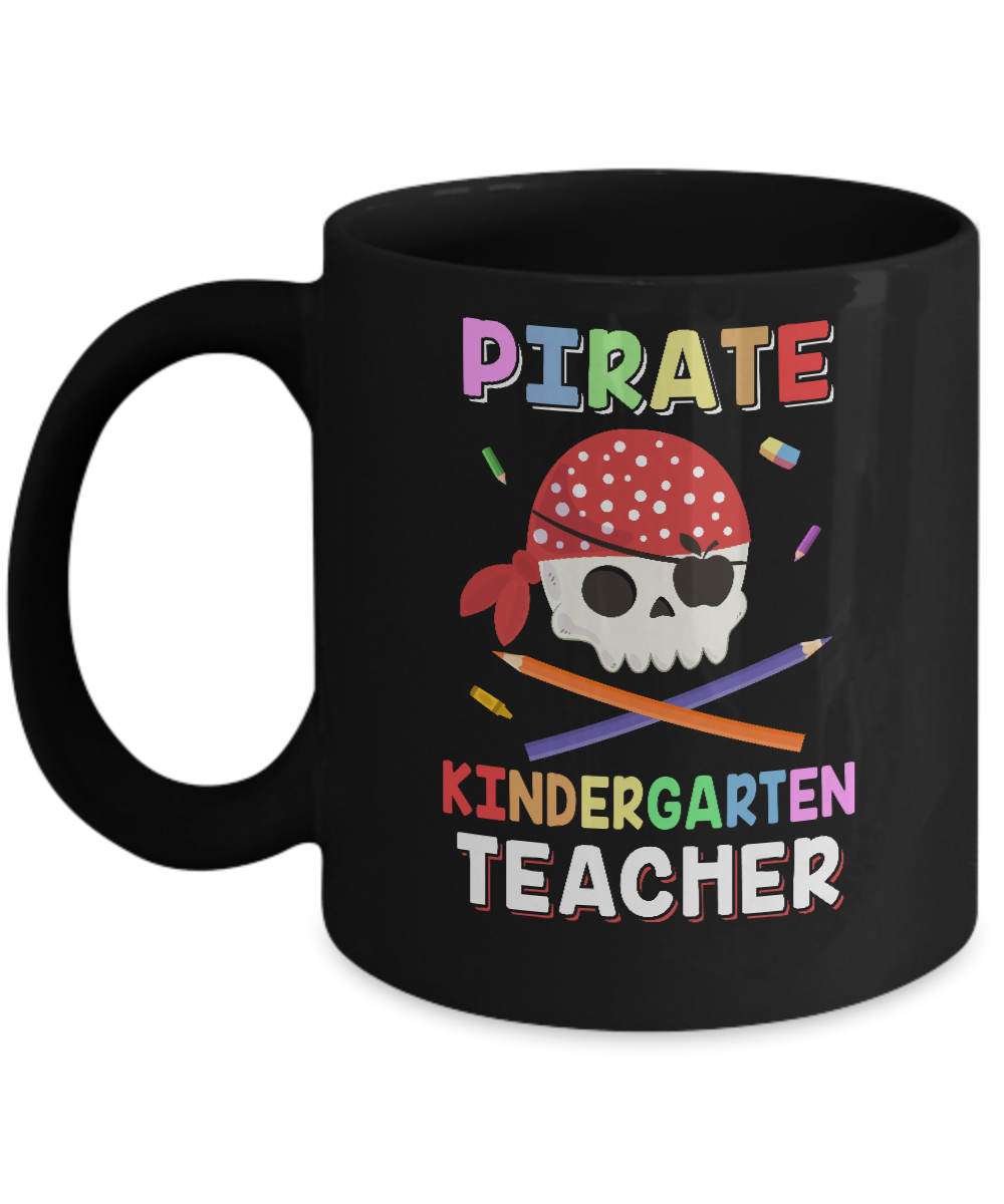Pirate Kindergarten Teacher Costume Halloween Mug-Coffee Mug-11oz Mug-Black