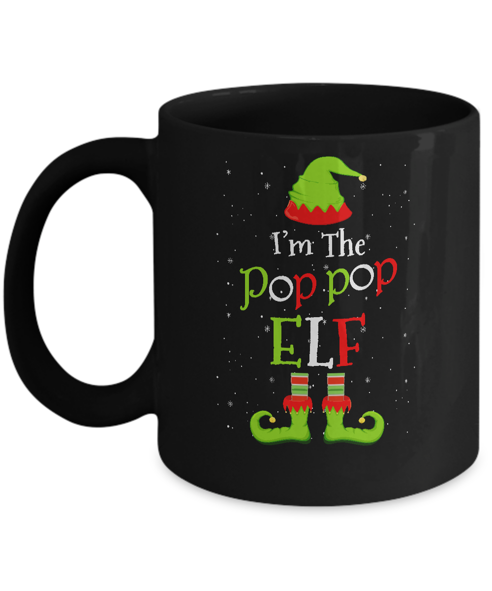 I'm The Pop Pop Elf Family Matching Funny Christmas Group Gift Mug-Coffee Mug-11oz Mug-Black