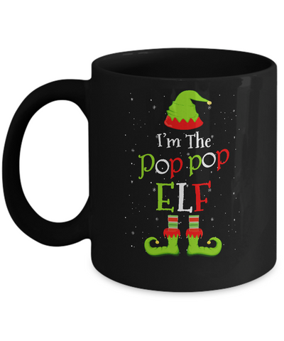 I'm The Pop Pop Elf Family Matching Funny Christmas Group Gift Mug-Coffee Mug-11oz Mug-Black