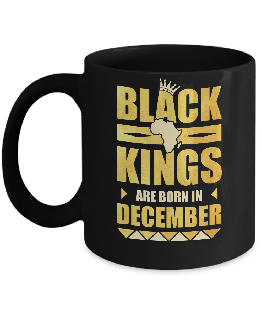 Black Kings Are Born In December Birthday Mug
