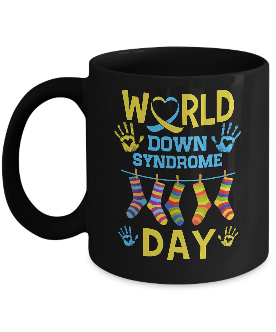 World Down Syndrome Day Gifts Dad Mom Kids Socks Mug-Coffee Mug-11oz Mug-Black
