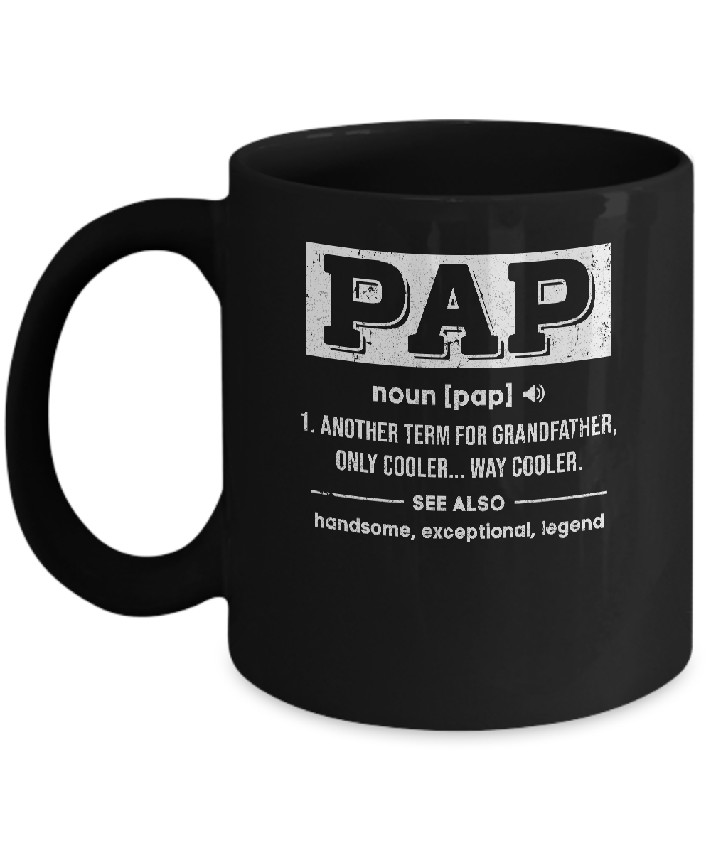 Pap Gifts Grandpa Definition Fathers Day Mug-Coffee Mug-11oz Mug-Black