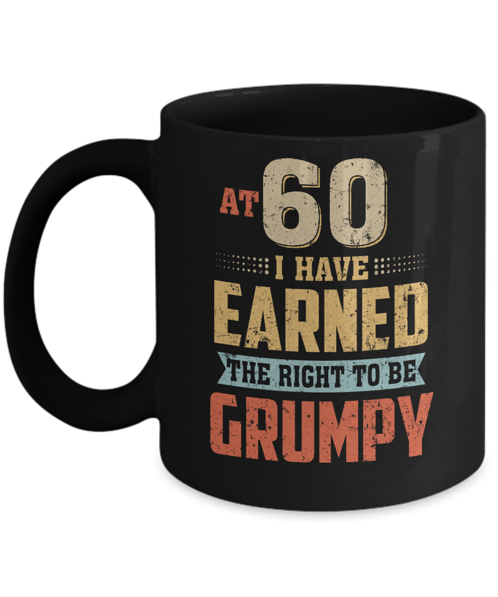 Vintage The Right To Be Grumpy 60th 1962 Birthday Gift Mug